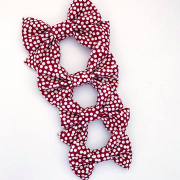 Burgundy Polka Dot Bow