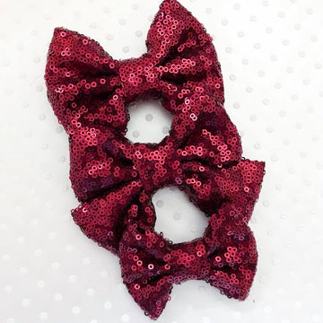 Burgundy Sequin Bow