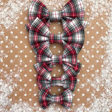 Ivory Plaid Bow