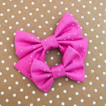 Pink Sprinkle Dot Bow