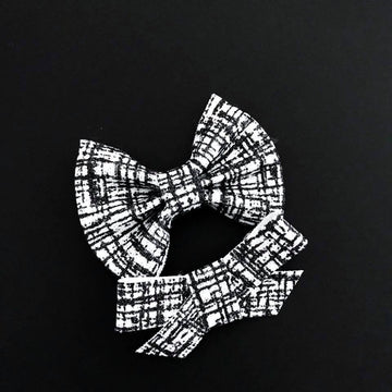 Black Glitter Tweed Bow