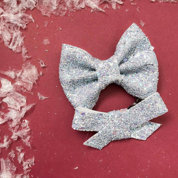 Cozy Grey Sweater Glitter Bow