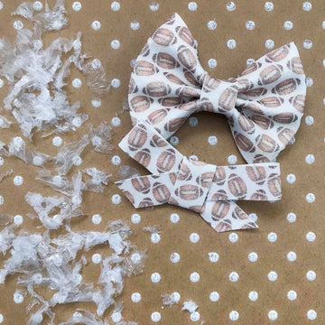 Football Glitter Bow