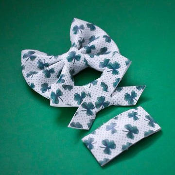 Clover Dot Vegan Leather Bow