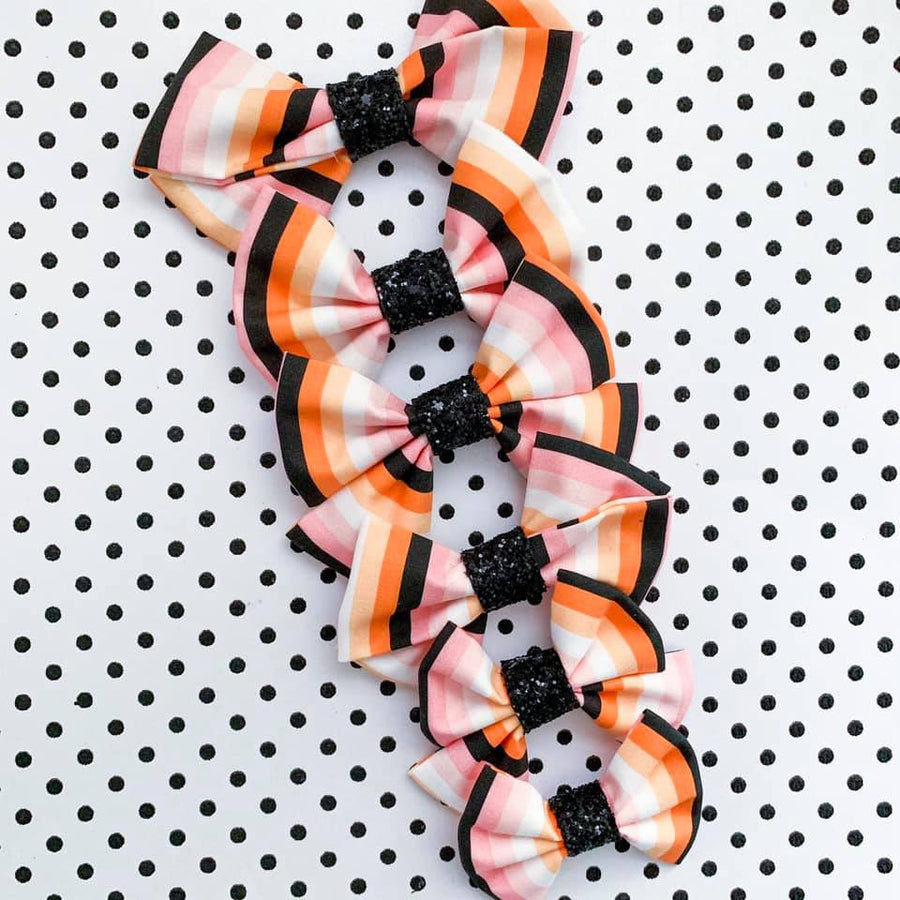 Spooky Stripe Bow