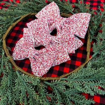 Candy Cane Glitter Bow