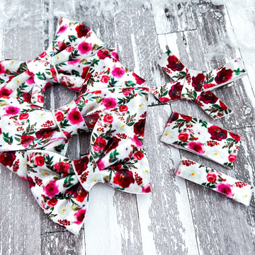 Nice List Floral Velvet Bow