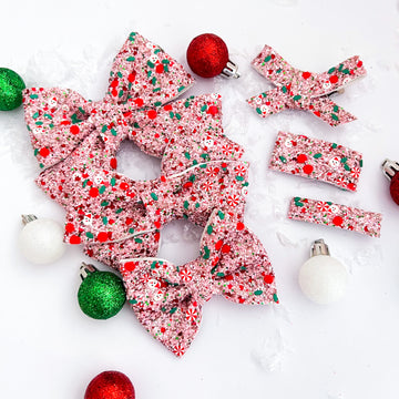 Santa Confetti Glitter Bow
