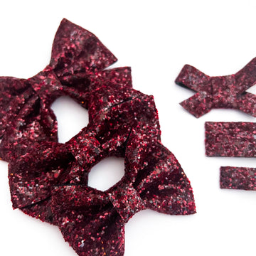 Burgundy Glitter Bow