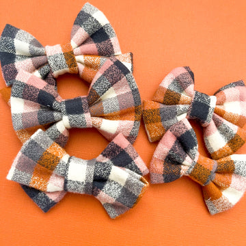 Autumn Skies + Apple Pies Flannel Bow