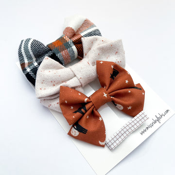 Maybe She's Born With It Maybe It's Maple Leaves Bow Set