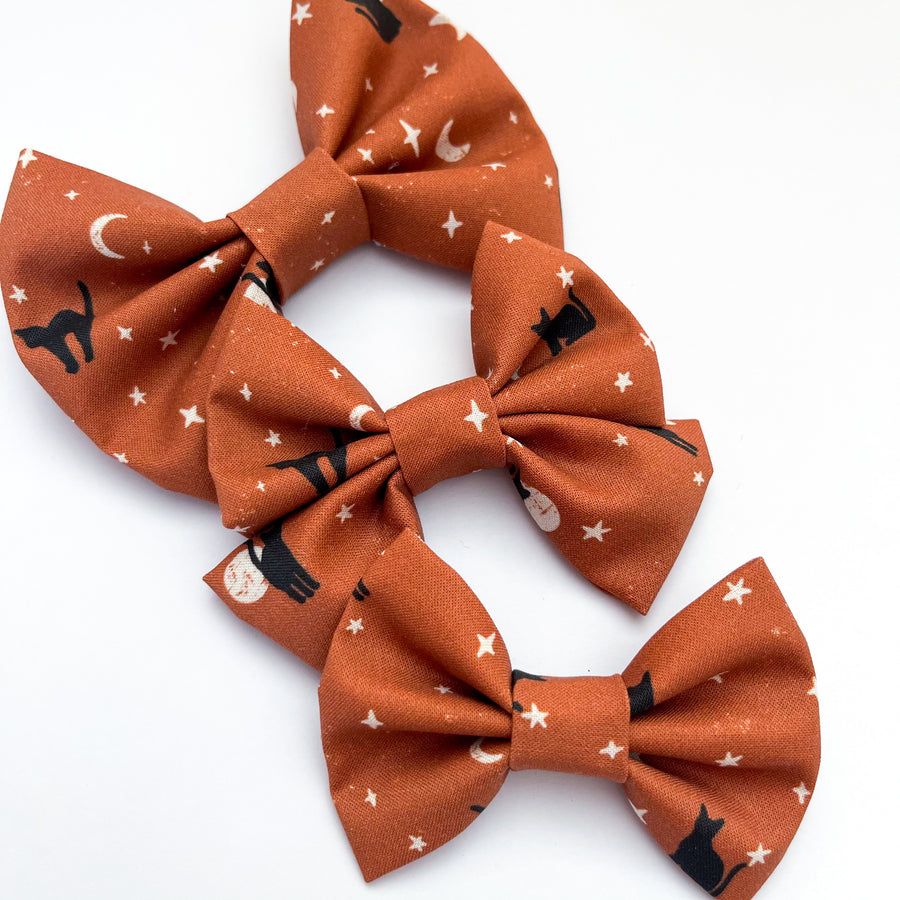 Burnt Orange Twilight Cat Bow