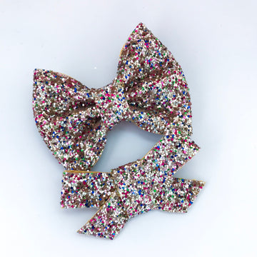 Gold Confetti Glitter Bow